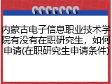 内蒙古电子信息职业技术学院有没有在职研究生，如何申请(在职研究生申请条件)