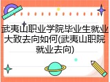 武夷山职业学院毕业生就业大致去向如何(武夷山职院就业去向)