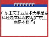 广东工商职业技术大学是专科还是本科院校呢(广东工商是本科吗)