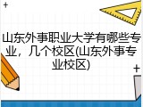 山东外事职业大学有哪些专业，几个校区(山东外事专业校区)