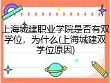 上海城建职业学院是否有双学位，为什么(上海城建双学位原因)