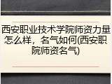 西安职业技术学院师资力量怎么样，名气如何(西安职院师资名气)