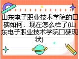 山东电子职业技术学院的口碑如何，现在怎么样了(山东电子职业技术学院口碑现状)