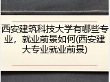 西安建筑科技大学有哪些专业，就业前景如何(西安建大专业就业前景)
