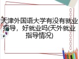 天津外国语大学有没有就业指导，好就业吗(天外就业指导情况)