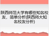 陕西师范大学有哪些知名校友，简单分析(陕西师大知名校友分析)