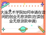 大连艺术学院如何申请在读间的创业无息贷款(在读创业无息贷款申请)