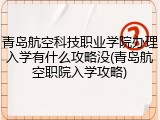 青岛航空科技职业学院办理入学有什么攻略没(青岛航空职院入学攻略)