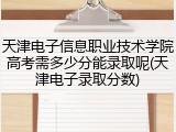 天津电子信息职业技术学院高考需多少分能录取呢(天津电子录取分数)
