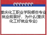 重庆化工职业学院哪些专业就业前景好，为什么(重庆化工好就业专业)