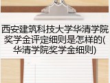 西安建筑科技大学华清学院奖学金评定细则是怎样的(华清学院奖学金细则)