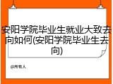 安阳学院毕业生就业大致去向如何(安阳学院毕业生去向)