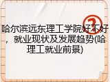 哈尔滨远东理工学院好不好，就业现状及发展趋势(哈理工就业前景)