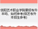 信阳艺术职业学院要招专升本吗，如何参考(信艺专升本招生参考)