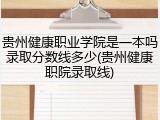 贵州健康职业学院是一本吗录取分数线多少(贵州健康职院录取线)