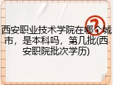 西安职业技术学院在哪个城市，是本科吗，第几批(西安职院批次学历)