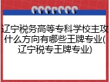 辽宁税务高等专科学校主攻什么方向有哪些王牌专业(辽宁税专王牌专业)