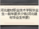 河北建材职业技术学院毕业生一般年薪多少钱(河北建材毕业生年薪)