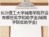 长沙理工大学城南学院开设有哪些奖学和助学金(城南学院奖助学金)