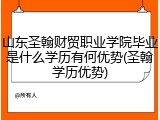 山东圣翰财贸职业学院毕业是什么学历有何优势(圣翰学历优势)