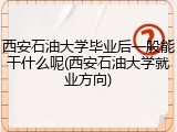 西安石油大学毕业后一般能干什么呢(西安石油大学就业方向)