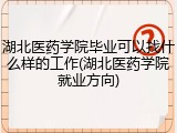 湖北医药学院毕业可以找什么样的工作(湖北医药学院就业方向)