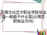 云南文化艺术职业学院毕业后一般能干什么呢(云南艺职就业方向)