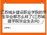 江苏城乡建设职业学院的学生毕业都怎么样了(江苏城建学院毕业生去向)