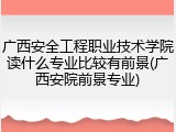 广西安全工程职业技术学院读什么专业比较有前景(广西安院前景专业)
