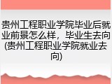 贵州工程职业学院毕业后就业前景怎么样，毕业生去向(贵州工程职业学院就业去向)