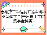 贵州理工学院共开设有哪些类型奖学金(贵州理工学院奖学金种类)