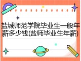 盐城师范学院毕业生一般年薪多少钱(盐师毕业生年薪)