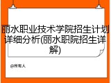 丽水职业技术学院招生计划详细分析(丽水职院招生详解)