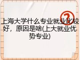 上海大学什么专业就业比较好，原因是啥(上大就业优势专业)