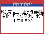 黔东南理工职业学院有哪些专业，几个校区(黔东南理工专业校区)