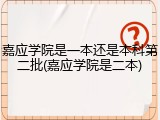嘉应学院是一本还是本科第二批(嘉应学院是二本)