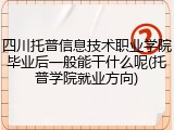 四川托普信息技术职业学院毕业后一般能干什么呢(托普学院就业方向)
