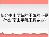 烟台南山学院的王牌专业是什么(南山学院王牌专业)