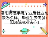洛阳师范学院毕业后就业前景怎么样，毕业生去向(洛阳师院就业去向)