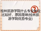桂林旅游学院什么专业就业比较好，原因是啥(桂林旅游学院优势专业)