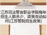 江苏司法警官职业学院每年招生人数多少，政策变动如何(江苏警院招生政策)