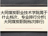 大同煤炭职业技术学院属于什么档次，专业排行分析(大同煤炭职院档次排行)