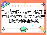 保定电力职业技术学院开设有哪些奖学和助学金(保定电院奖助学金种类)