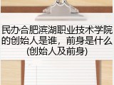 民办合肥滨湖职业技术学院的创始人是谁，前身是什么(创始人及前身)