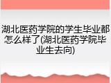 湖北医药学院的学生毕业都怎么样了(湖北医药学院毕业生去向)