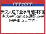 武汉交通职业学院是国家重点大学吗(武汉交通职业学院是重点大学吗)