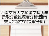 西南交通大学希望学院历年录取分数线深度分析(西南交大希望学院录取分析)