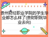 贵州财经职业学院的学生毕业都怎么样了(贵财职院毕业去向)