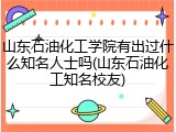 山东石油化工学院有出过什么知名人士吗(山东石油化工知名校友)
