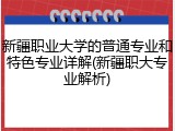 新疆职业大学的普通专业和特色专业详解(新疆职大专业解析)
